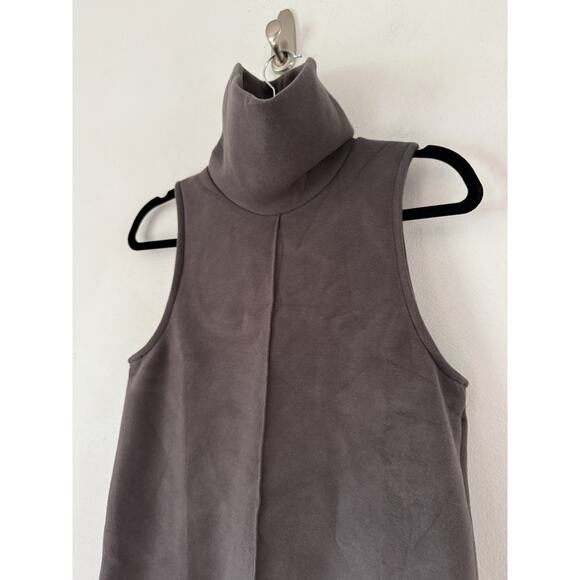 NWT OGL Turtleneck Split Hem Top Gray FuzzLuxe Scuba Fabric Size Small - Picture 4 of 5